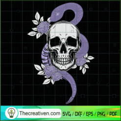 Vintage Skull Snake Rose Hal SVG Cut File for Cricut