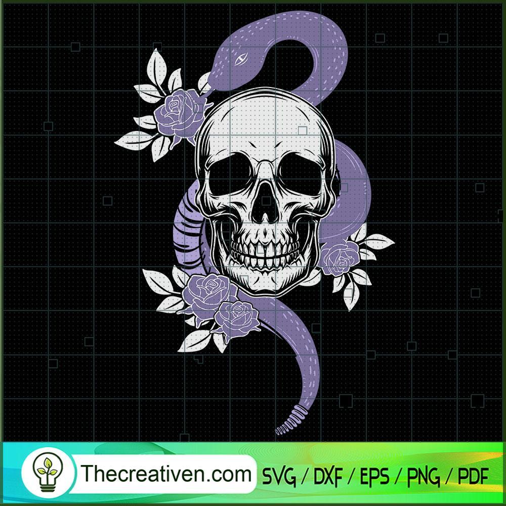 Vintage Skull Snake Rose Hal SVG Cut File for Cricut 1 Vintage Skull Snake Rose Hal SVG Cut File for Cricut