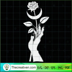 Occult Moon Rose Witchcraft  SVG Cut File for Cricut