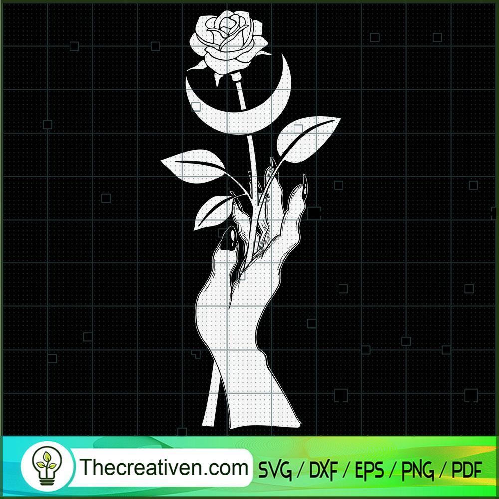 Occult Moon Rose Witchcraft SVG Cut File for Cricut 1 Occult Moon Rose Witchcraft SVG Cut File for Cricut