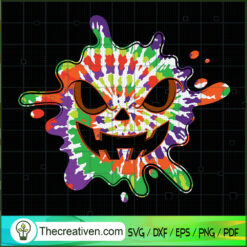 Orange TieDye Face Hippie Ha SVG Cut File for Cricut