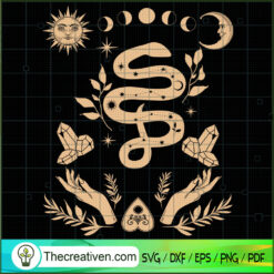 Dark Academia Sun Moon Cryst SVG Cut File for Cricut