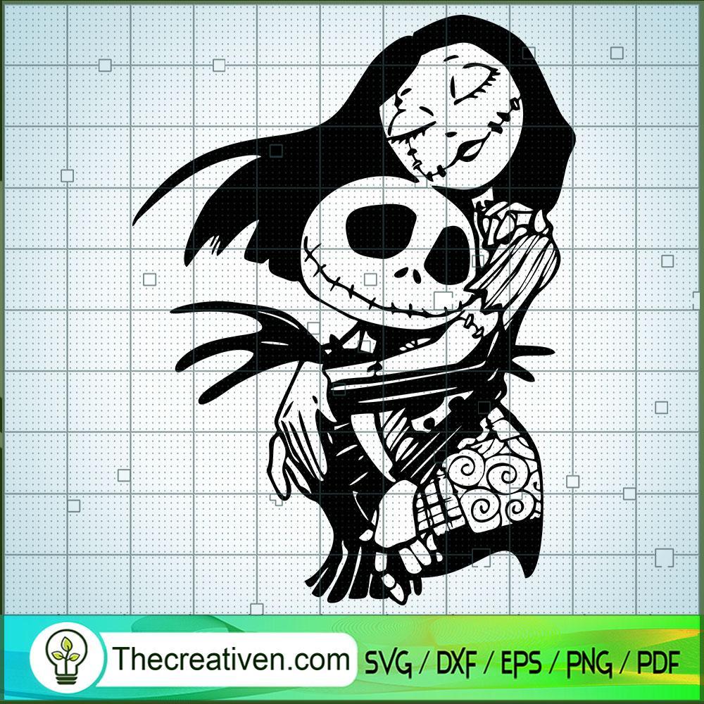 Jack Hug Sally SVG Cut File for Cricut & Silhouette 1 Jack Hug Sally SVG Cut File for Cricut & Silhouette