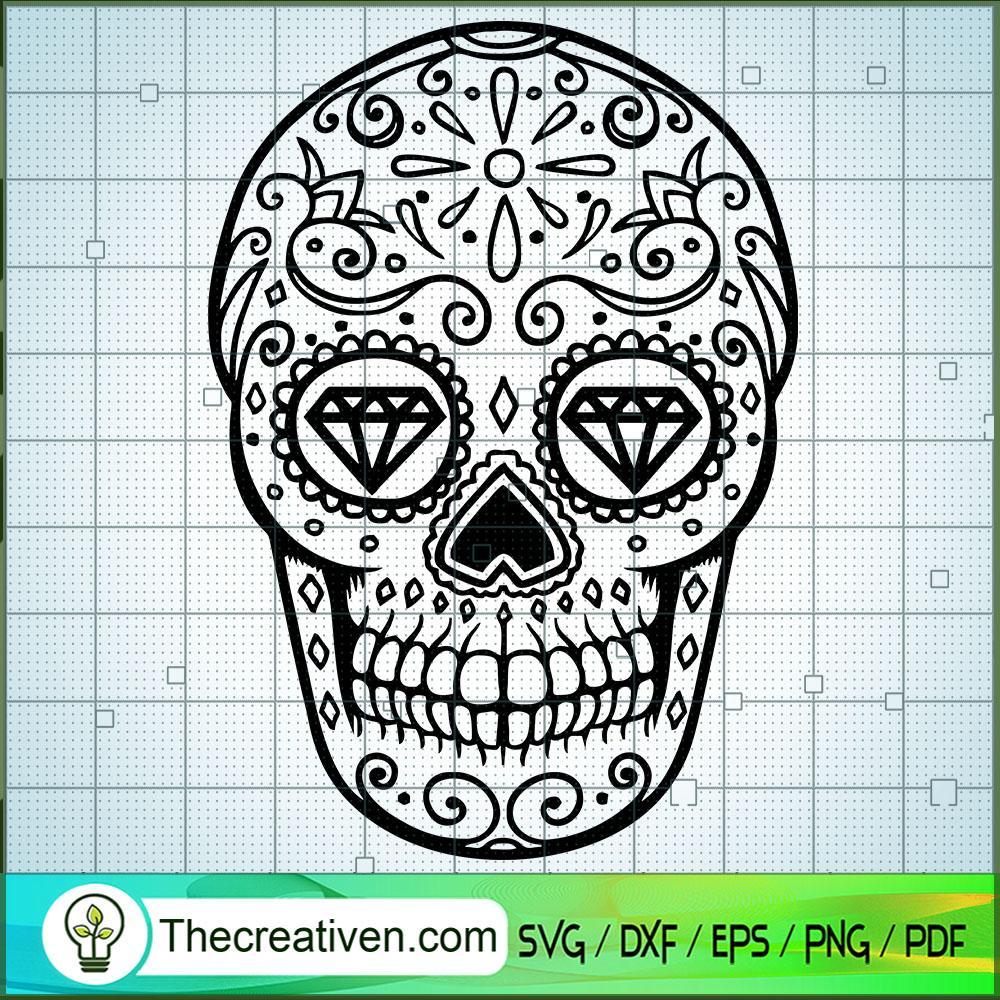 Pattern Skull SVG, Skull SVG, Halloween SVG, Death's-head SVG 1 skull deesign number 7 copy