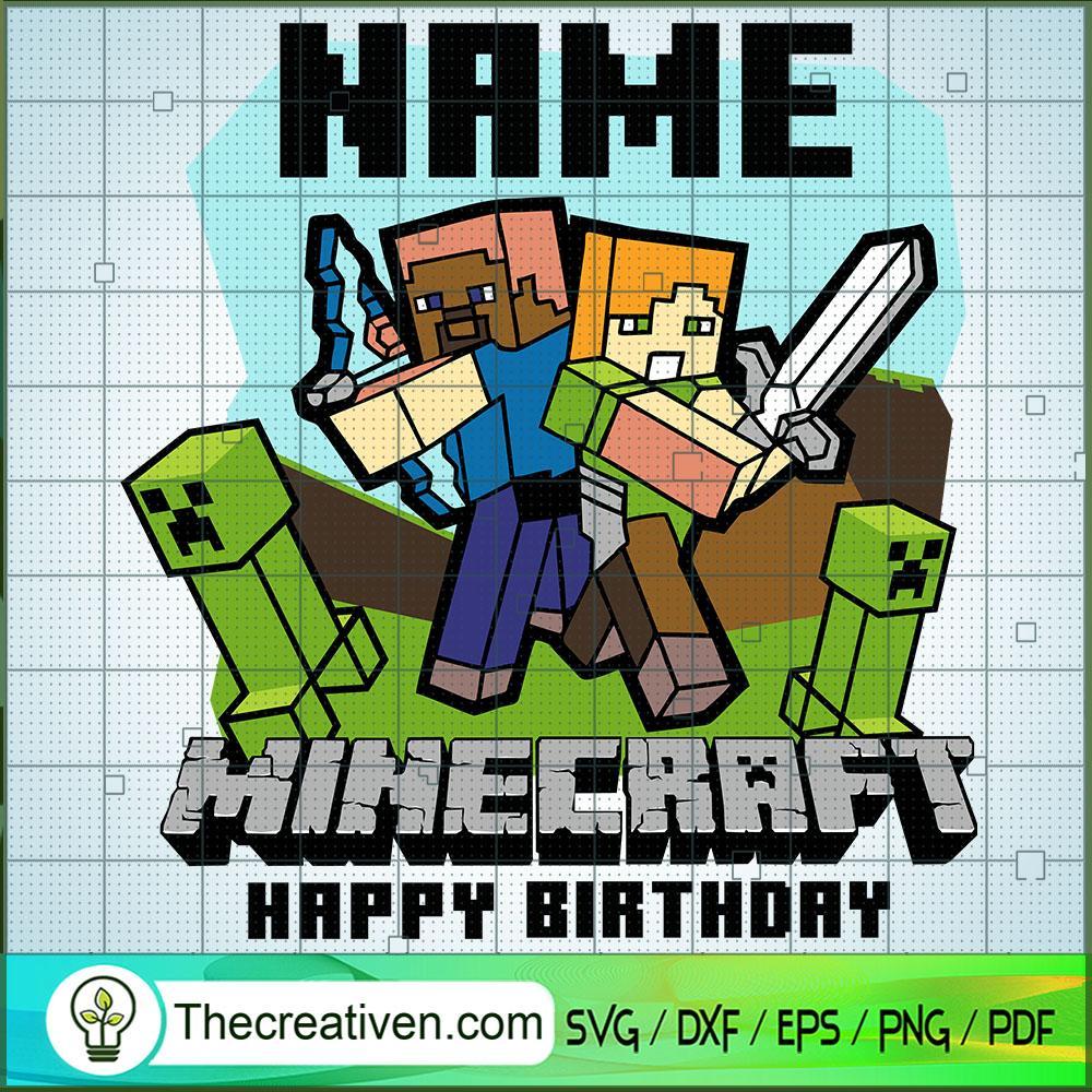 MineCraft Happy Birthday SVG, Minecraft SVG, Gamer SVG 1 number 7 copy 5