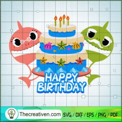 Baby Shark Happy BirthDay SVG, Baby Shark SVG, Happy BirthDay SVG