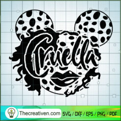 Cruella Mickey Head SVG, Scary SVG, Halloween SVG