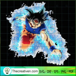 Goku Ultra Instinct Blue Halo SVG Cut File for Cricut & Silhouette