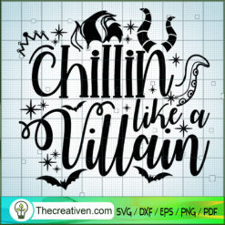 Chillin Like a Villain Bat SVG, Disney Bad Witches SVG, Halloween SVG