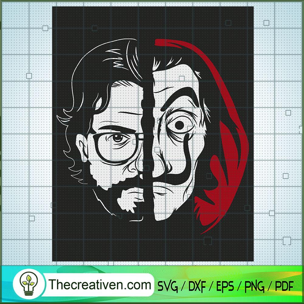 Half Face Alvaro Morte SVG, Money Heist SVG, Blockbuster Movie SVG 1 Half Face Alvaro Morte SVG, Money Heist SVG, Blockbuster Movie SVG