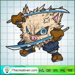 Inosuke X Entei SVG, Kimetsu SVG, Pokemon SVG