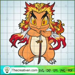 Kyojuro X Charmander SVG, Kimetsu SVG, Pokemon SVG