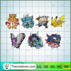 Kimetsu X Pokemon Bundle SVG, Kimetsu SVG, Pokemon SVG