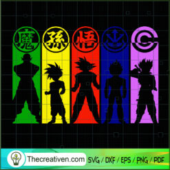 5 Character Dragon Ball SVG, Dragon Ball SVG, Goku SVG
