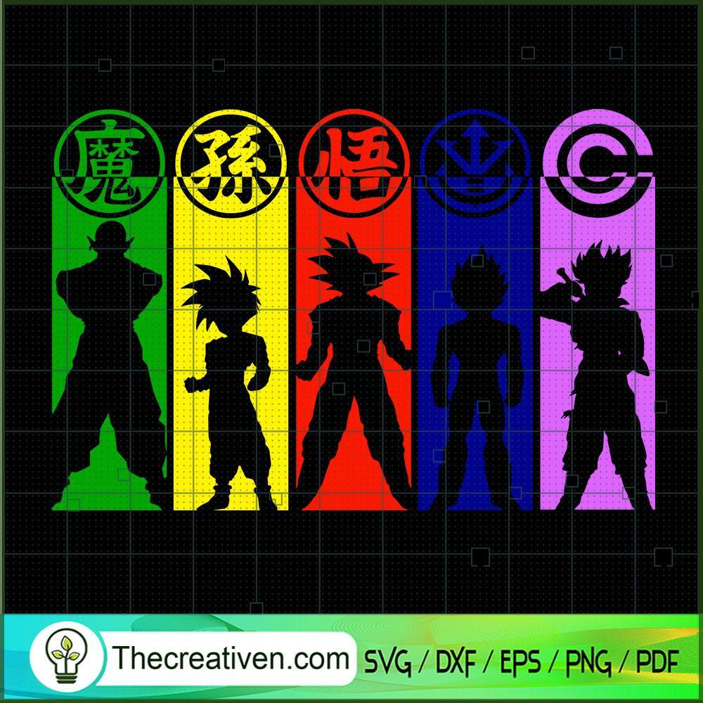 5 Character Dragon Ball SVG, Dragon Ball SVG, Goku SVG 1 5 Character Dragon Ball SVG, Dragon Ball SVG, Goku SVG