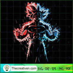 Son Goku Super Saiyan God and Blue SVG, Dragon Ball SVG, Goku SVG