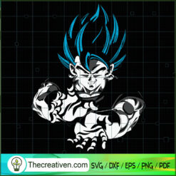 Songota Super Saiyan Blue Dragon Ball SVG, Dragon Ball SVG, Goku SVG