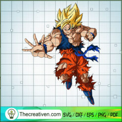 Fighting Super Saiyan 2 Goku SVG, Dragon Ball SVG, Goku SVG