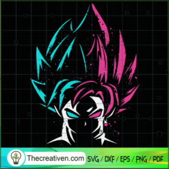 Super Saiyan Blue vs Black Goku SVG, Dragon Ball SVG, Goku SVG