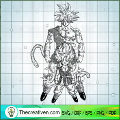 Son Goku Kid and Son Goku Su SVG Cut File for Cricut