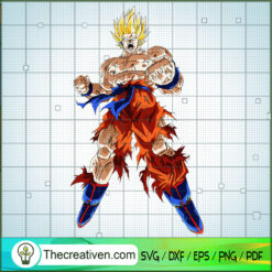 Goku Super Saityan 2 Fighting SVG, Dragon Ball SVG, Goku SVG