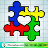 Four Piece Autism Heart Free SVG Cut File for Cricut & Silhouette 3 AUTISM11 copy