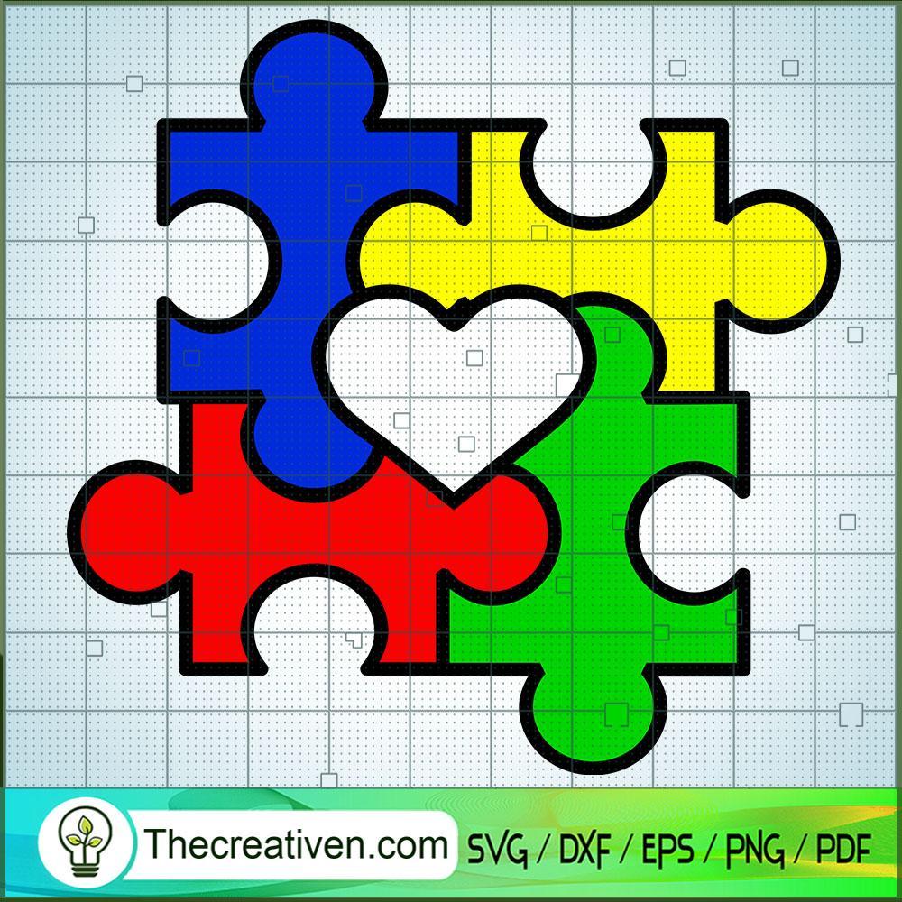 Four Piece Autism Heart Free SVG Cut File for Cricut & Silhouette 1 Four Piece Autism Heart Free SVG Cut File for Cricut & Silhouette