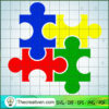 Four Piece Autism Free SVG Cut File for Cricut & Silhouette 2 AUTISM4 copy