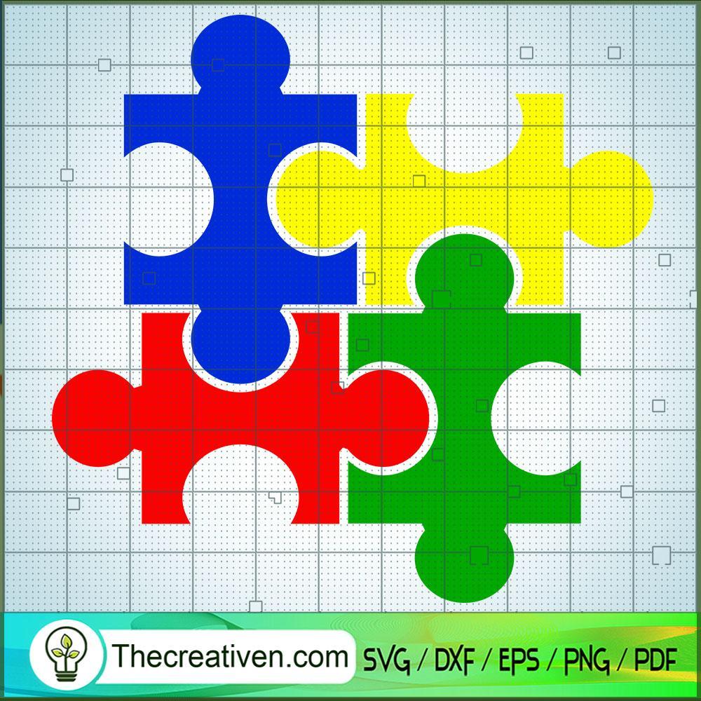 Four Piece Autism Free SVG Cut File for Cricut & Silhouette 1 Four Piece Autism Free SVG Cut File for Cricut & Silhouette