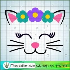 Cat Flower Head SVG Free, Cat SVG Free, Free SVG For Cricut Silhouette