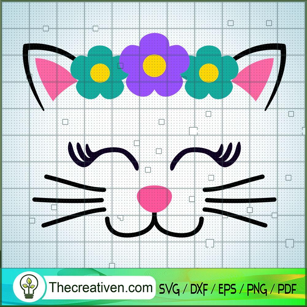 Cat Flower Head SVG Free, Cat SVG Free, Free SVG For Cricut Silhouette 1 CAT 2 copy