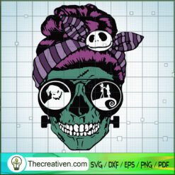 Messy Bun Halloween Nightmar SVG Cut File for Cricut