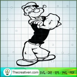 Popeye SVG, Popeye The Sailor SVG, Cartoon SVG