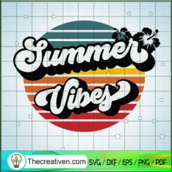 Summer Vibes SVG, Retro Summer Logo SVG, Summer Time SVG