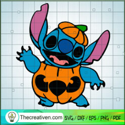 Stitch Pumpkin SVG, Stich Halloween SVG, Stitch Scary SVG