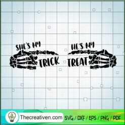 She's My Trick He's My Treat SVG, Trick Or Treat SVG, Halloween SVG