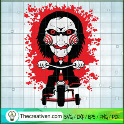Saw Ride Bicycle SVG, Horror Characters SVG, Halloween SVG