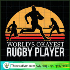World's Okayest Rugby Player SVG, Retro SVG, Sports SVG