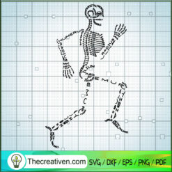 Skeleton Running SVG, Skeleton Words SVG, Running SVG