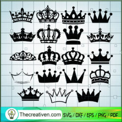 Crown Bundle SVG, King Crown SVG, Queen Crown SVG