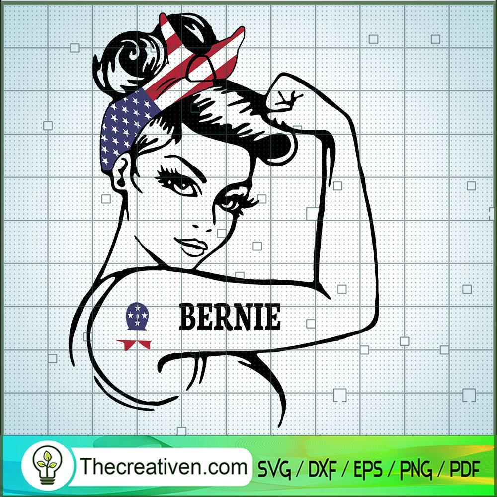 Rosie the Riveter Bernie Sanders SVG, Messy Bun SVG, Girl America SVG 1 Rosie the Riveter Bernie Sanders SVG, Messy Bun SVG, Girl America SVG