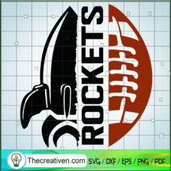 Rockets Rugby SVG, Rugby Ball Half SVG, Sports SVG