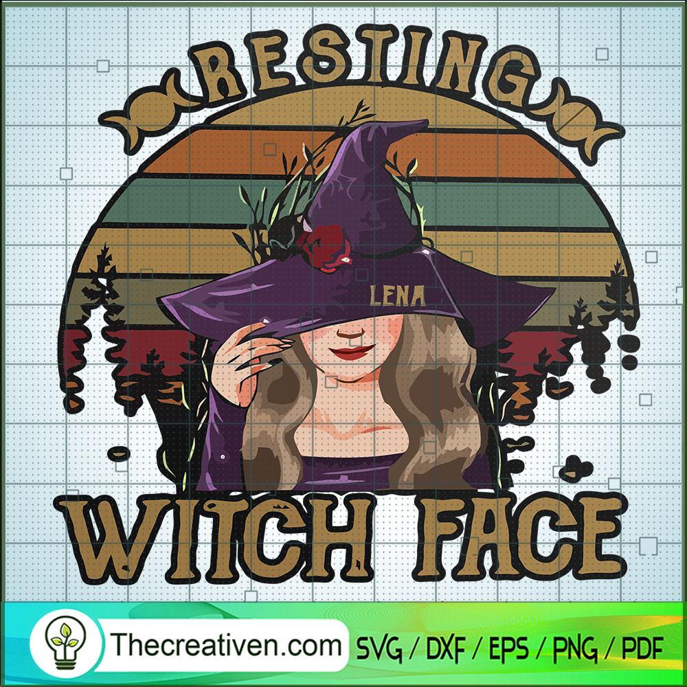 Resting Witch Face SVG, Witch Retro SVG, Halloween SVG 1 Resting Witch Face SVG, Witch Retro SVG, Halloween SVG