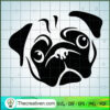 Pug Face SVG, Pug Dog SVG, Pet Lover SVG