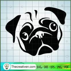 Pug Face SVG, Pug Dog SVG, Pet Lover SVG