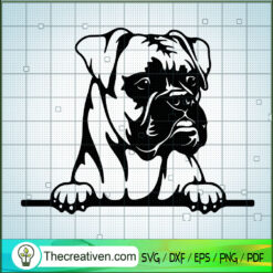Peeking Boxer SVG, Boxer Dog SVG, Pet Lover SVG