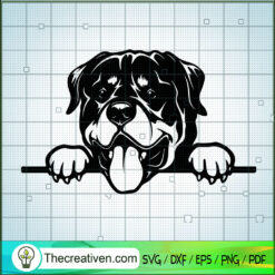 Peeking Rottweiler SVG, Rottweiler Dog SVG, Pet Lover SVG