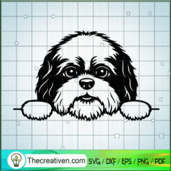 Peeking Shih Tzu SVG, Shih Tzu Dog SVG, Pet Lover SVG