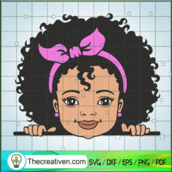 Peekaboo Girl Puff Afro With SVG Cut File for Cricut