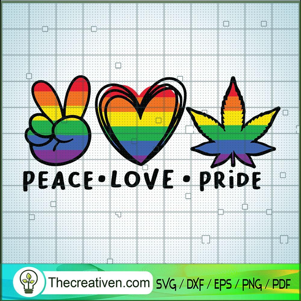 Peace Love Pride SVG Cut File for Cricut & Silhouette 1 Peace Love Pride SVG Cut File for Cricut & Silhouette